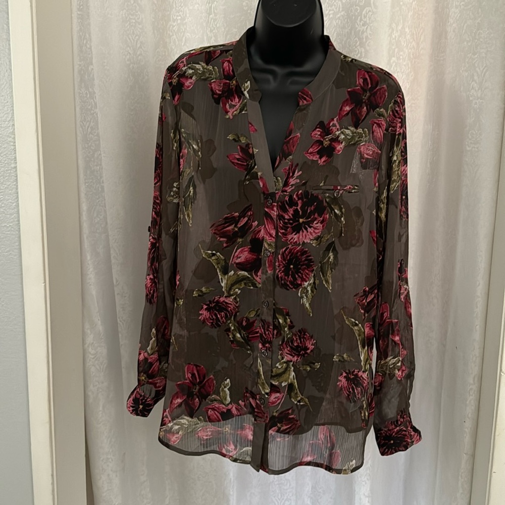 KUT FROM THE KLOTH CHIFFON FLORAL BLOUSE Sz: M